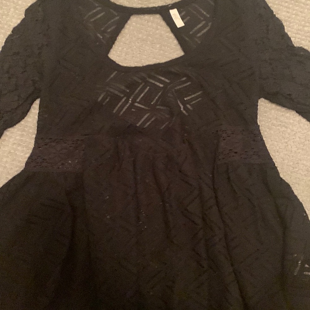 SOLD Free People Gracie BLACK Peplum Shirt